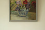 Original Swedish Floral Still Life Oil on Panel Painting