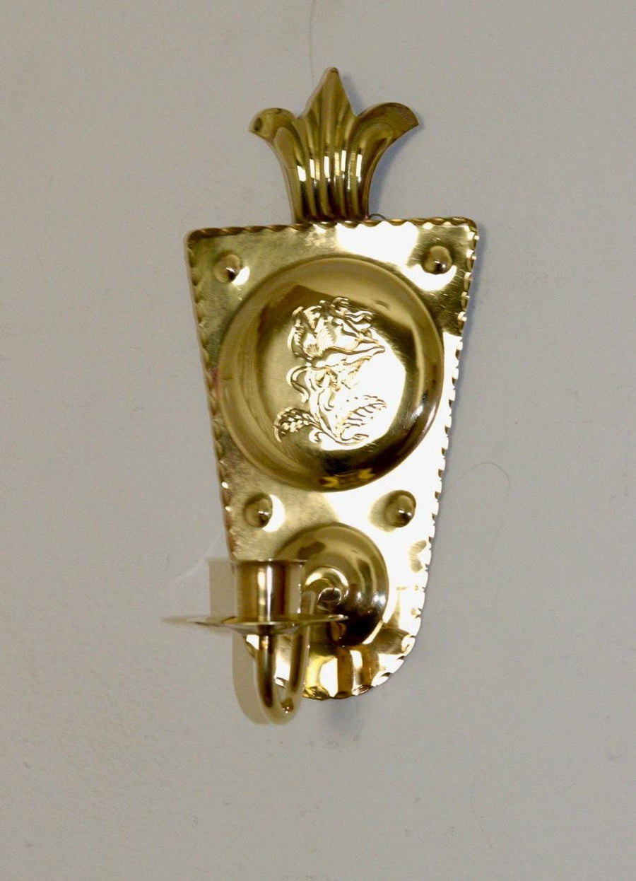 A Pair of Mid Century Swedish Brass Sconces