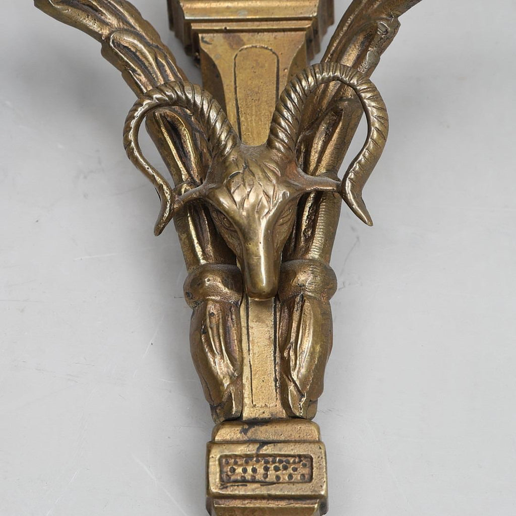 Pair Of Mid Century Gustavian Style Brass  Wall Sconces