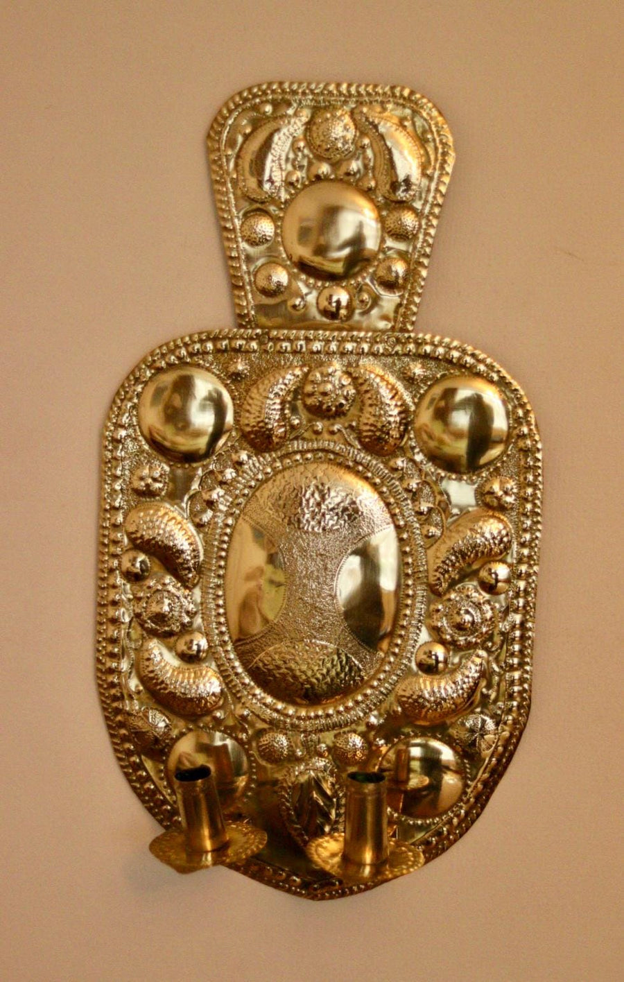 Large Mid Century Swedish Brass Sconce