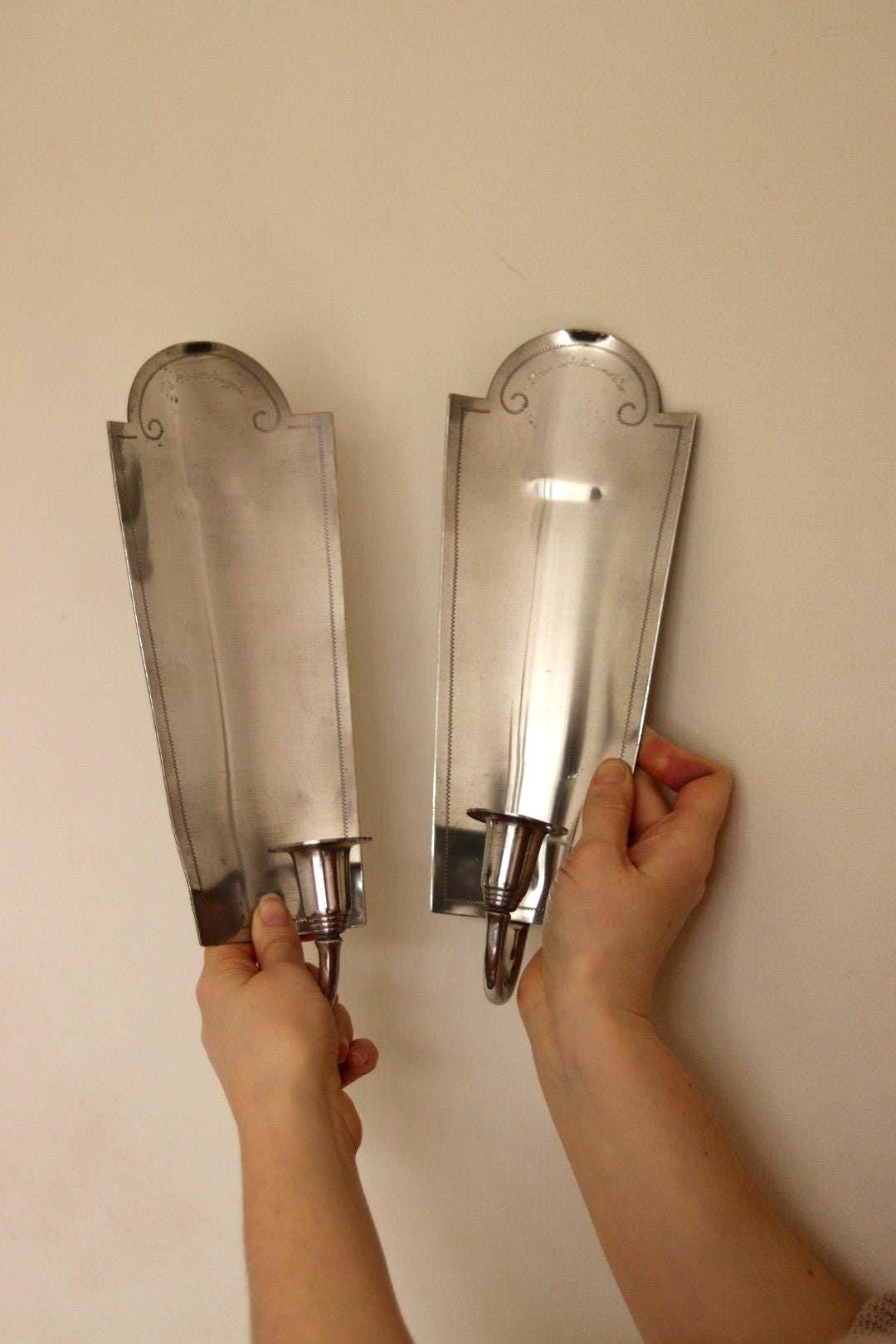 Pair of Mid Century Swedish Pewter Sconces by Svenskt Tenn