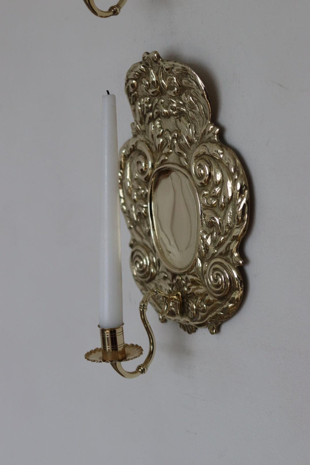 Pair Of Mid Century Swedish Brass Sconces