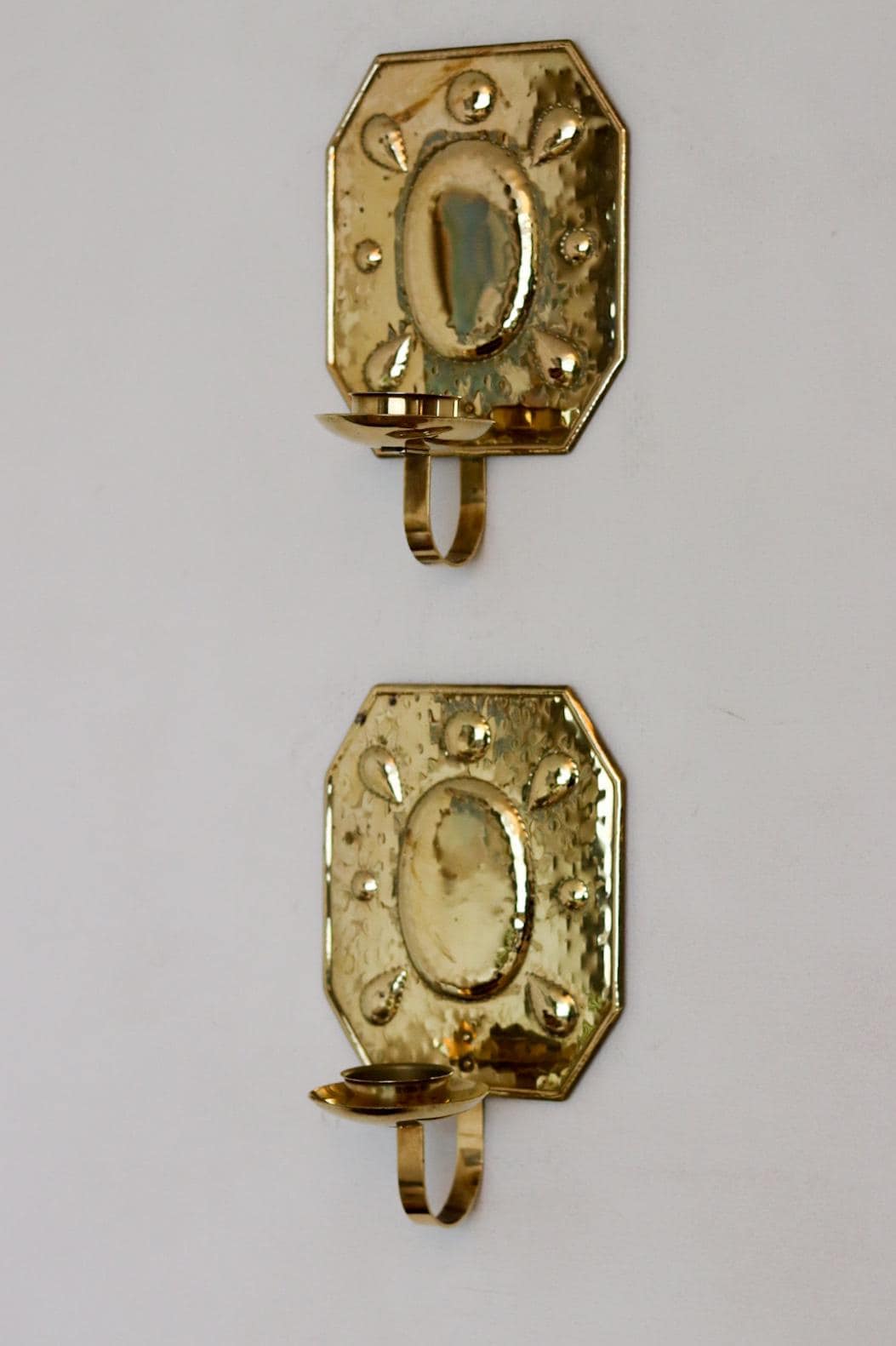 Pair of Mid-Century Brass Swedish Sconces