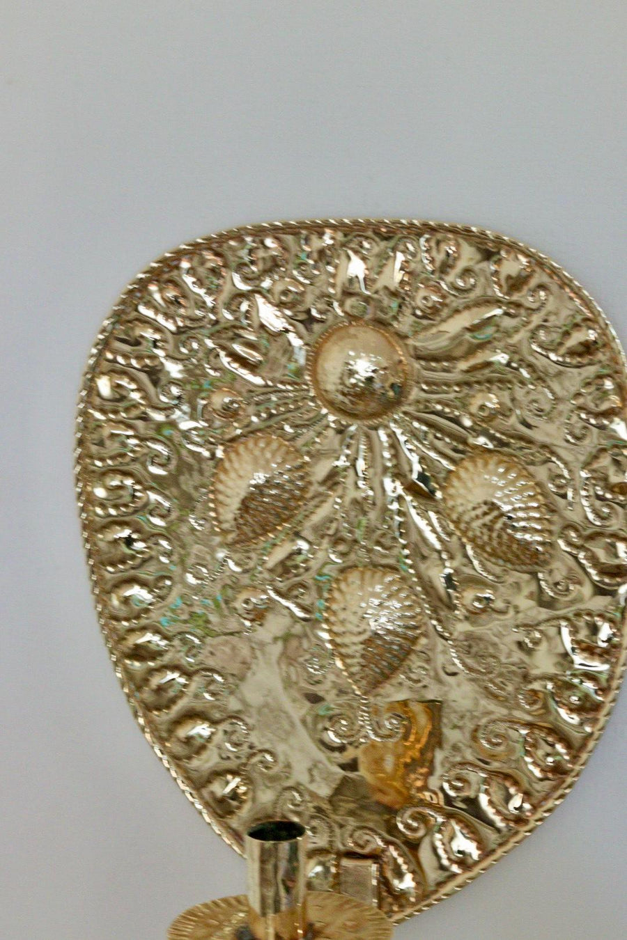 Large Pair Of Mid Century Swedish Brass Sconces
