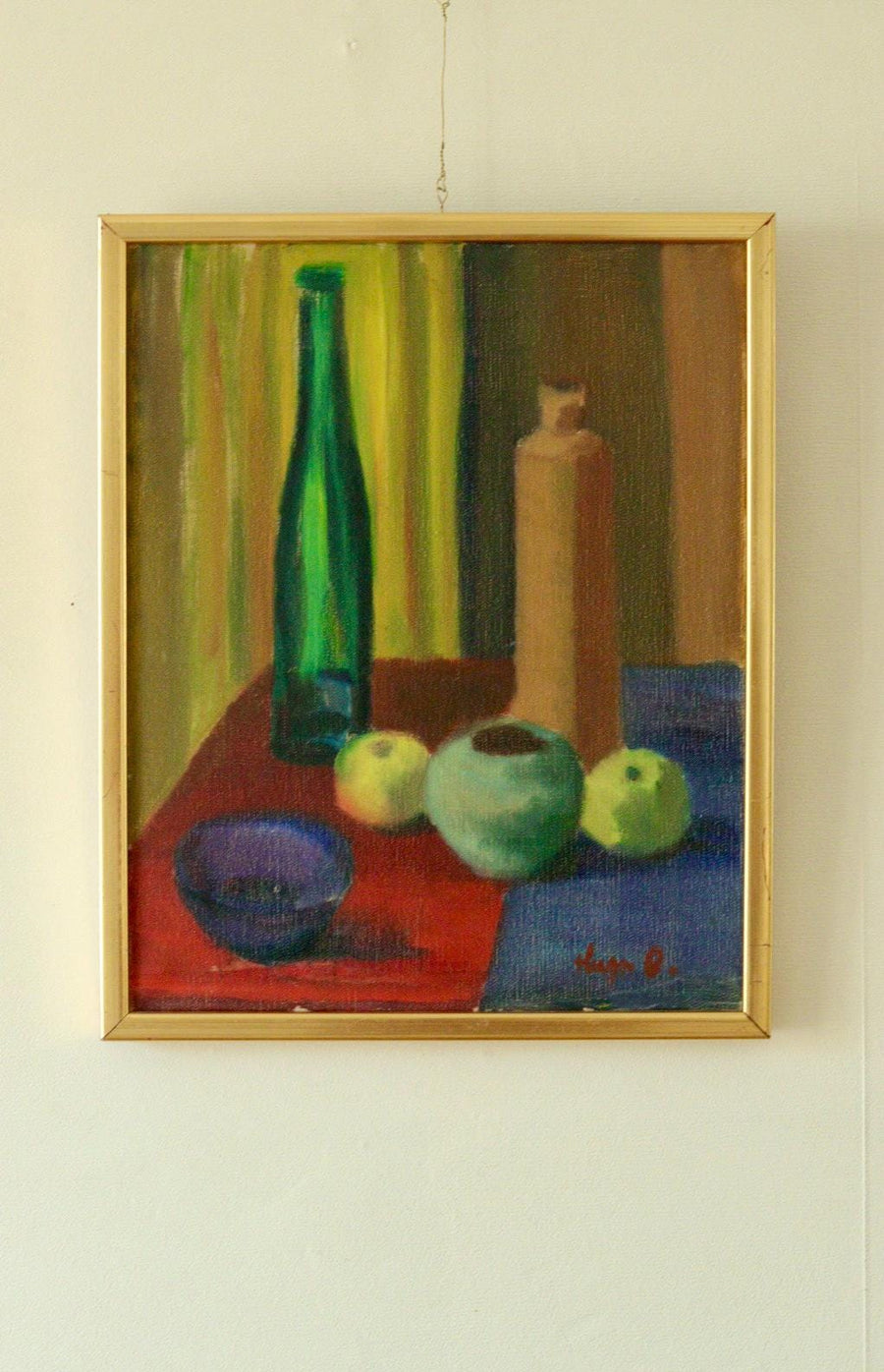 "Still Life Bottles and Apples" – Hugo Olson