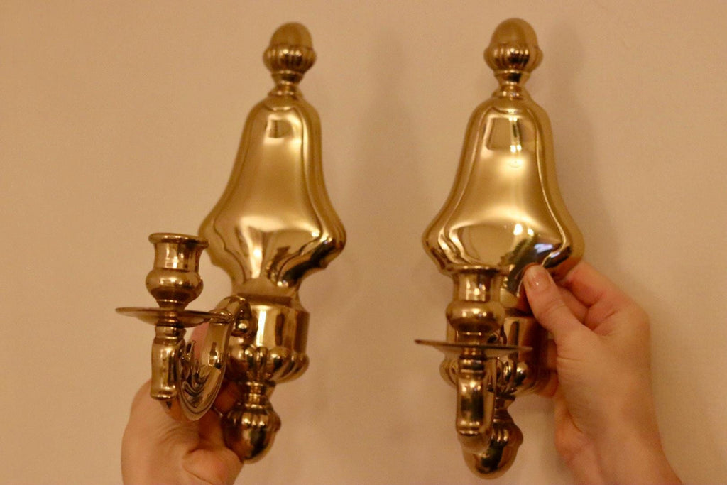 A Pair of Mid Century Swedish Brass Sconces