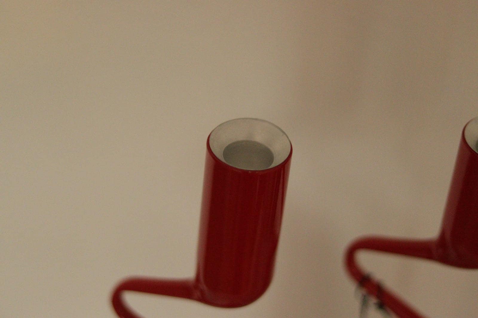 Pair of Vintage Red Metal Candleholders by Mikaela Dorfman for Menu Denmark