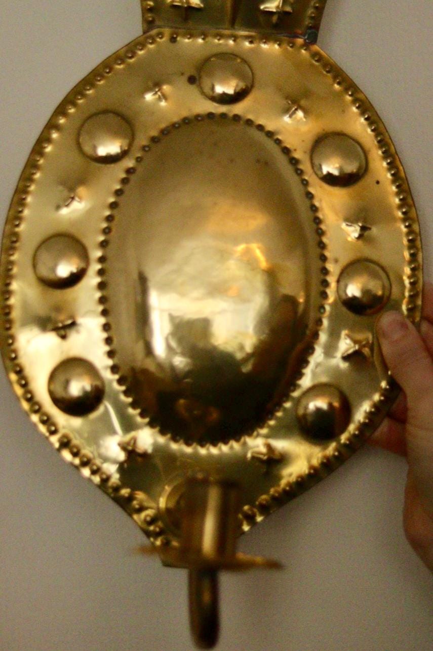 A Pair of Mid Century Swedish Brass Sconces