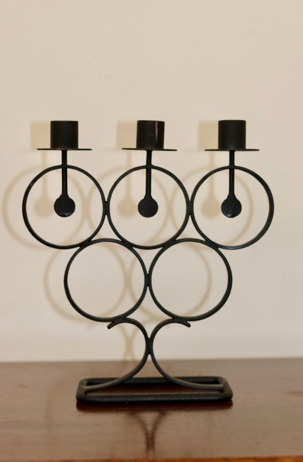 Vintage Metal Candelabra with Black Coating