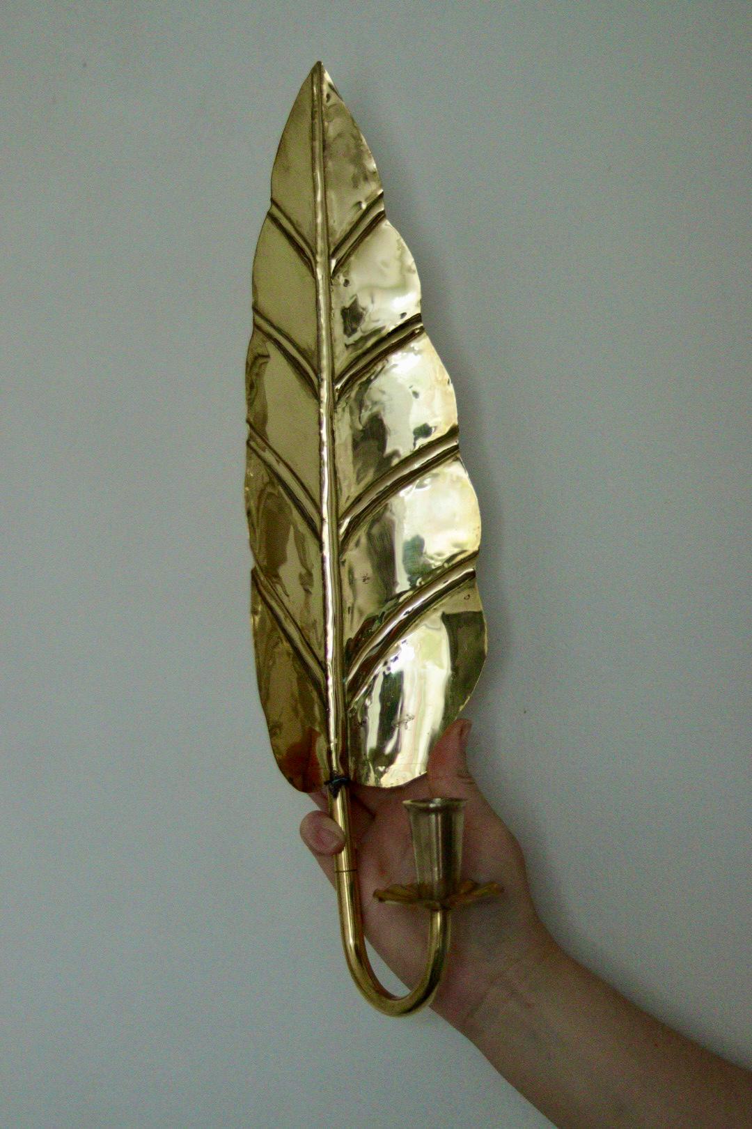 Pair of Mid Century Swedish Brass Sconces