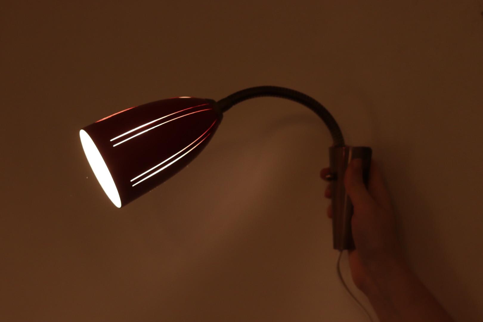 Vintage Red Wall Sconce, Swedish