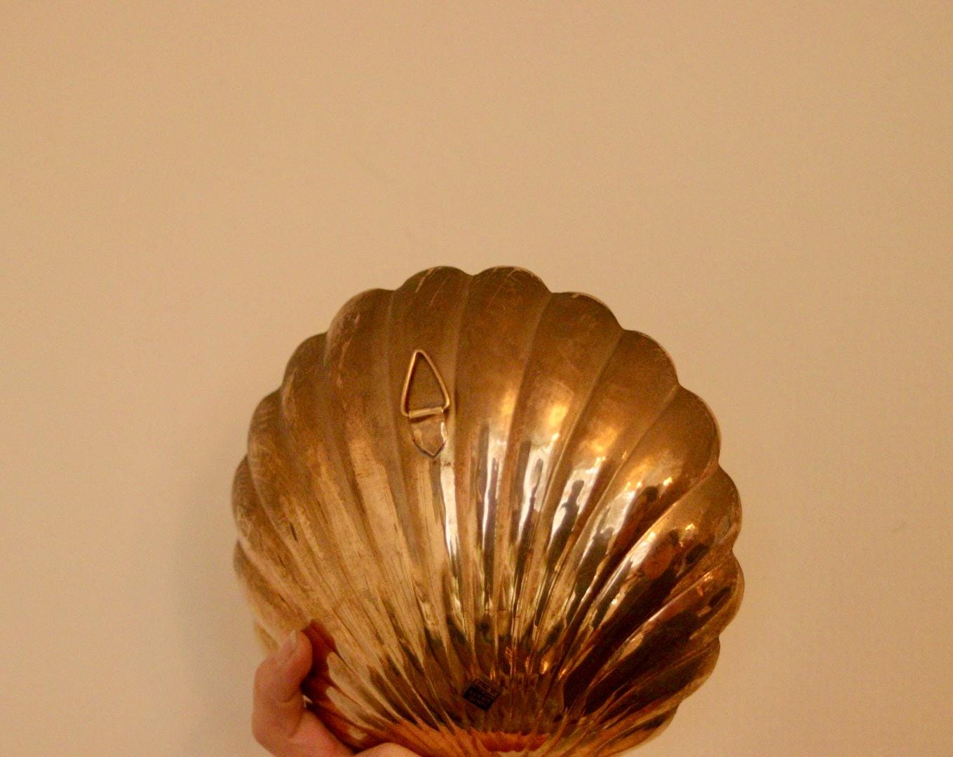 Pair of Mid-Century Brass Scallop Shell Sconces