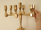 Swedish Vintage Brass Seven Arm Candelabra By Gusum