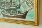 Original Mid-Century Oil on Canvas – “At The Dock”