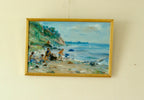 Vintage European Oil on Canvas – “Beach Scene”