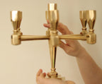 Swedish Vintage Brass Seven Arm Candelabra By Gusum