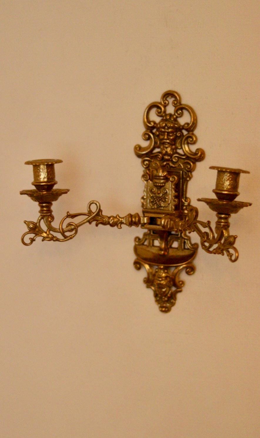 SINGLE Mid Century Swedish Brass Sconce