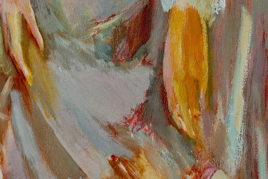 X-Large Original Swedish Oil on Canvas ““Two Women”