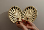 Pair of Vintage Brass Sconces with Scallop Detail