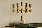 Vintage Seven -Arm Swedish Brass Candelabra by Gusum circa 1978