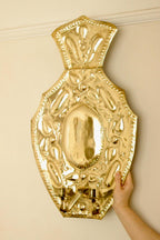 Pair Large baroque Style Mid Century Swedish Brass Sconces