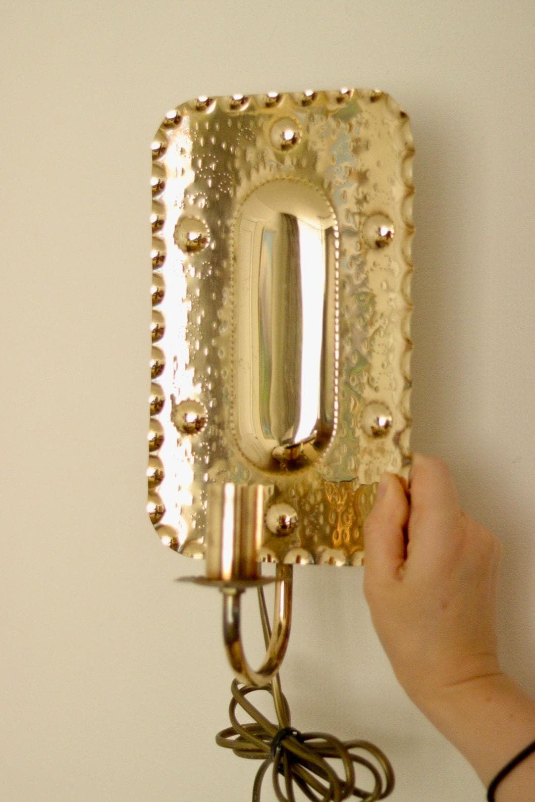 Pair of Swedish Mid Century Brass Sconces