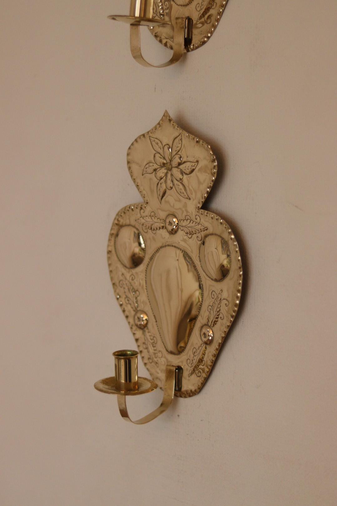 Pair of Mid-Century Swedish Brass Sconces