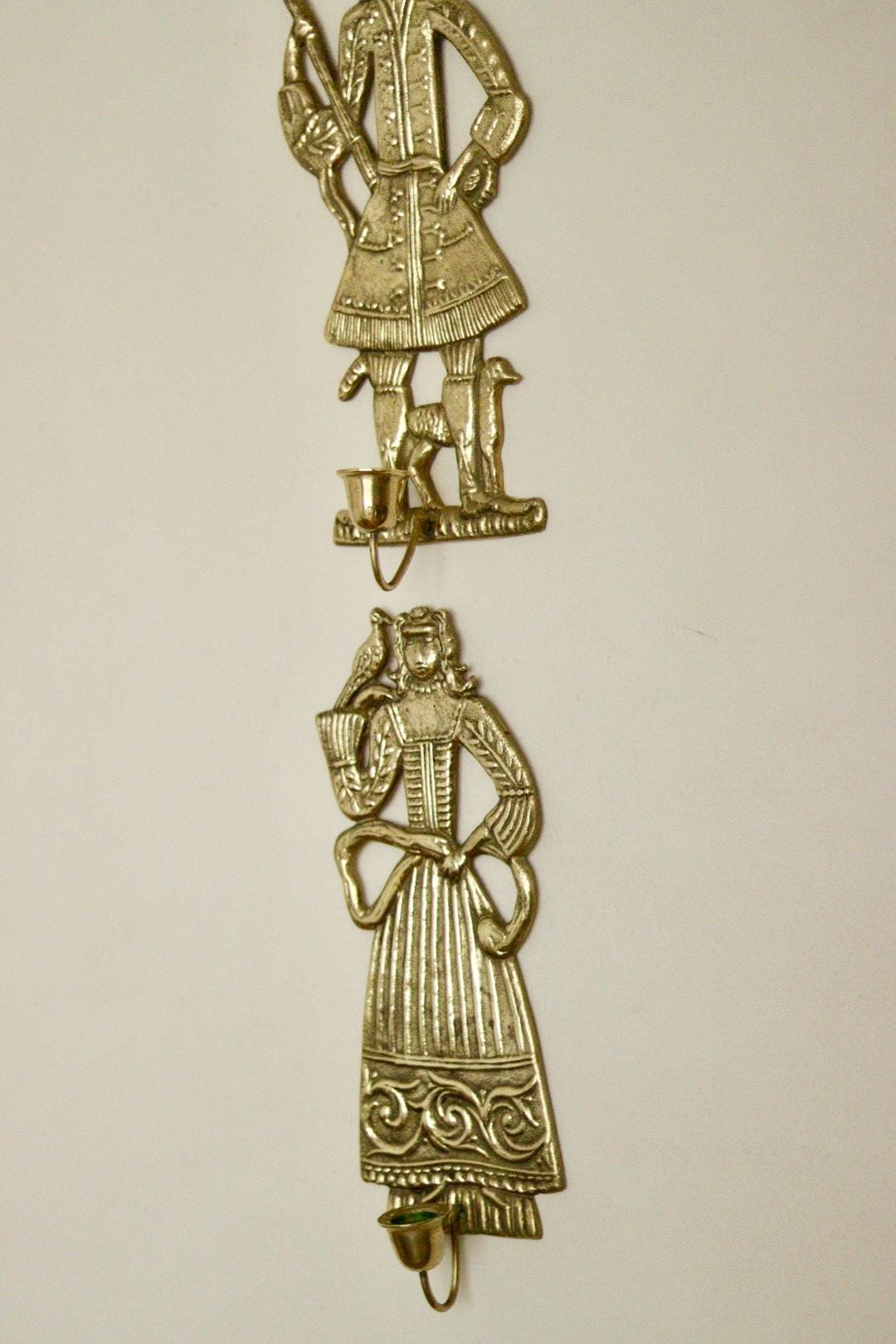 Pair of Mid-Century Brass Danish Sconces