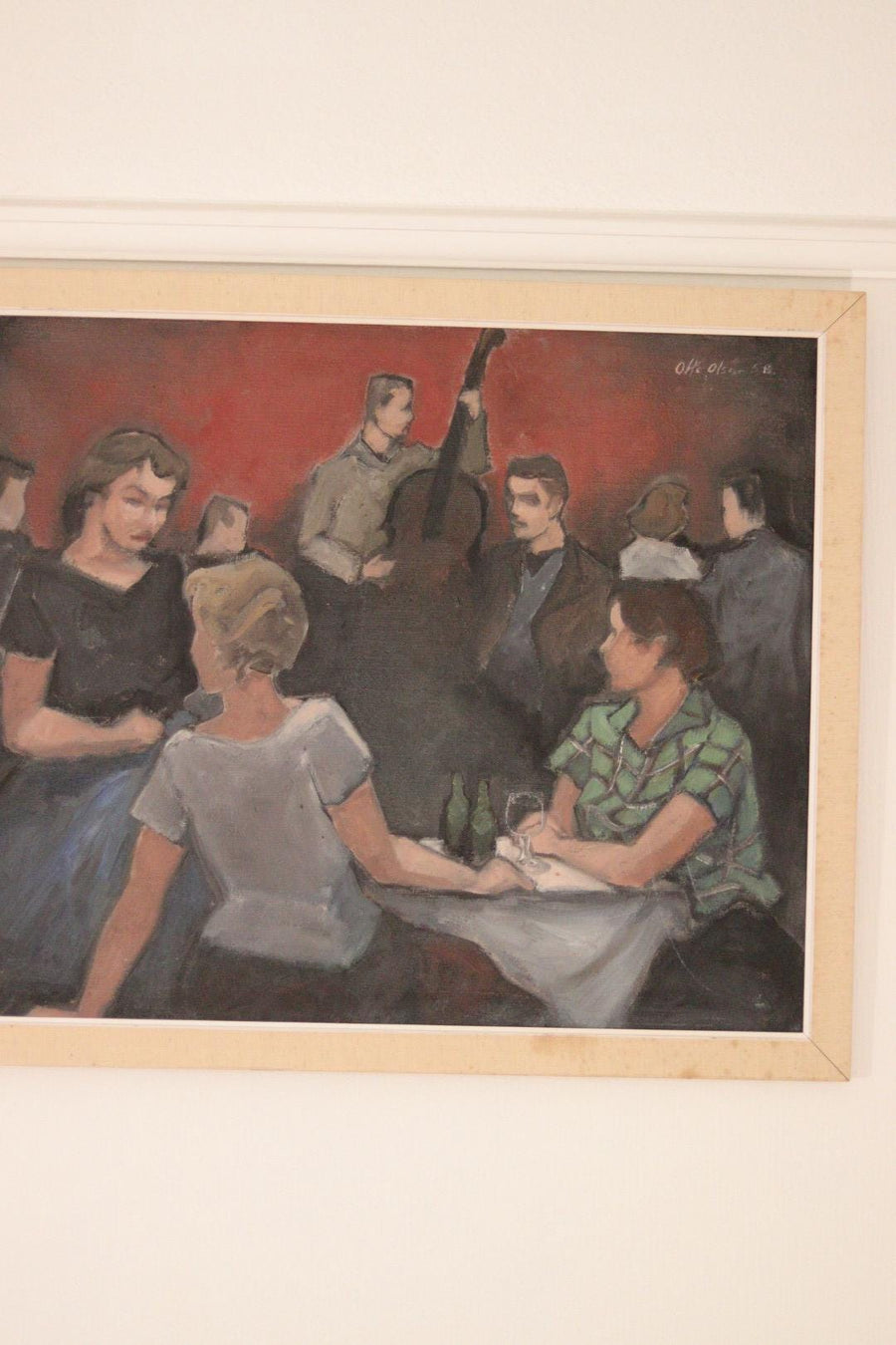 Original Mid-Century Norwegian Oil on Canvas – by Otto Olsen, 1958