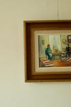 “Interior with Three People” by E. Wallin