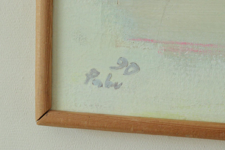 Mid-Century Original Swedish Oil on Canvas "Virginia" by Pabu