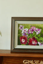 Original Swedish Mid Century Oil on Canvas "Flowers" - Vintage & Framed