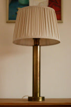 Tall Swedish Brass Bobbin lamps by Bergboms