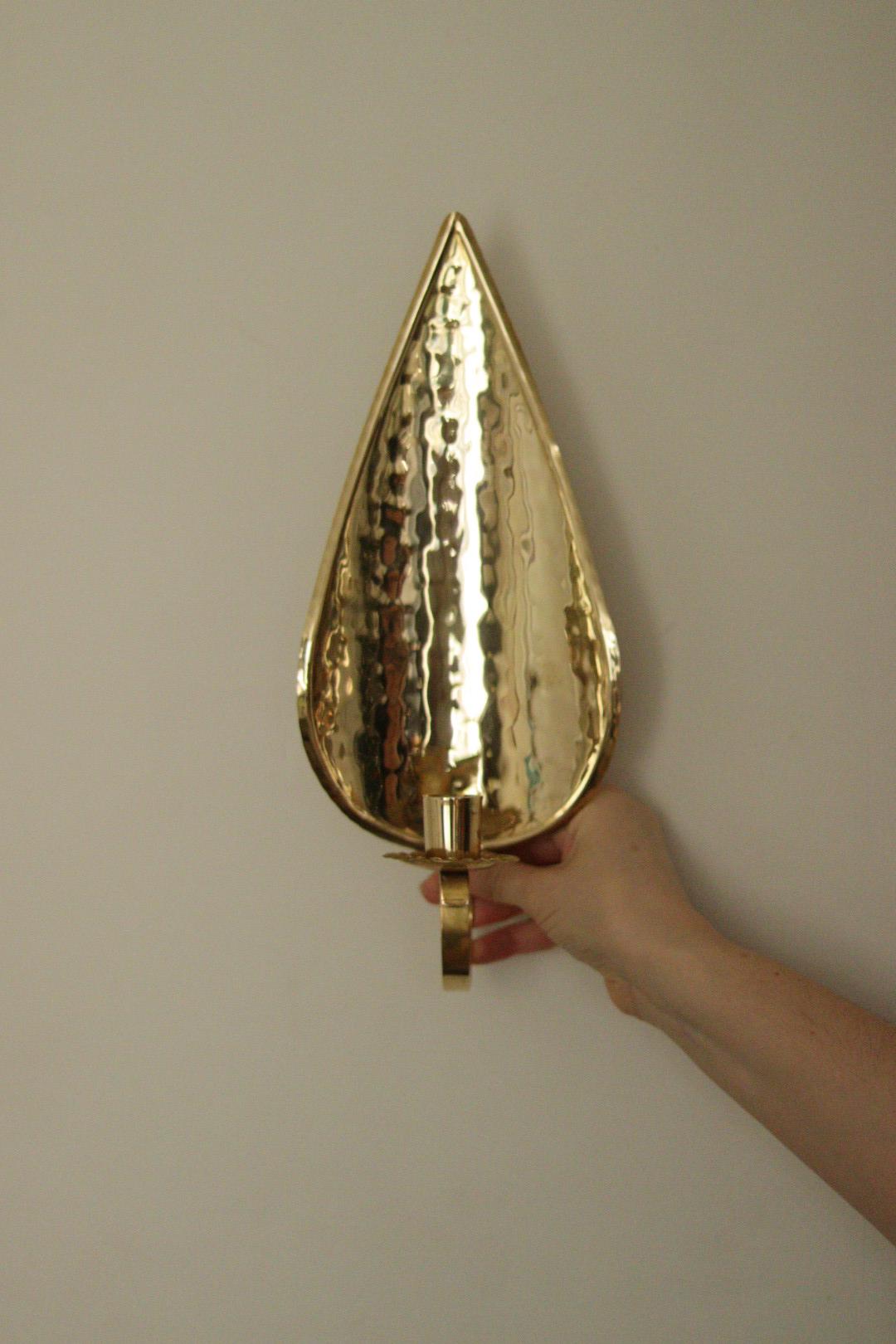 SINGLE Mid Century Swedish Brass Sconce