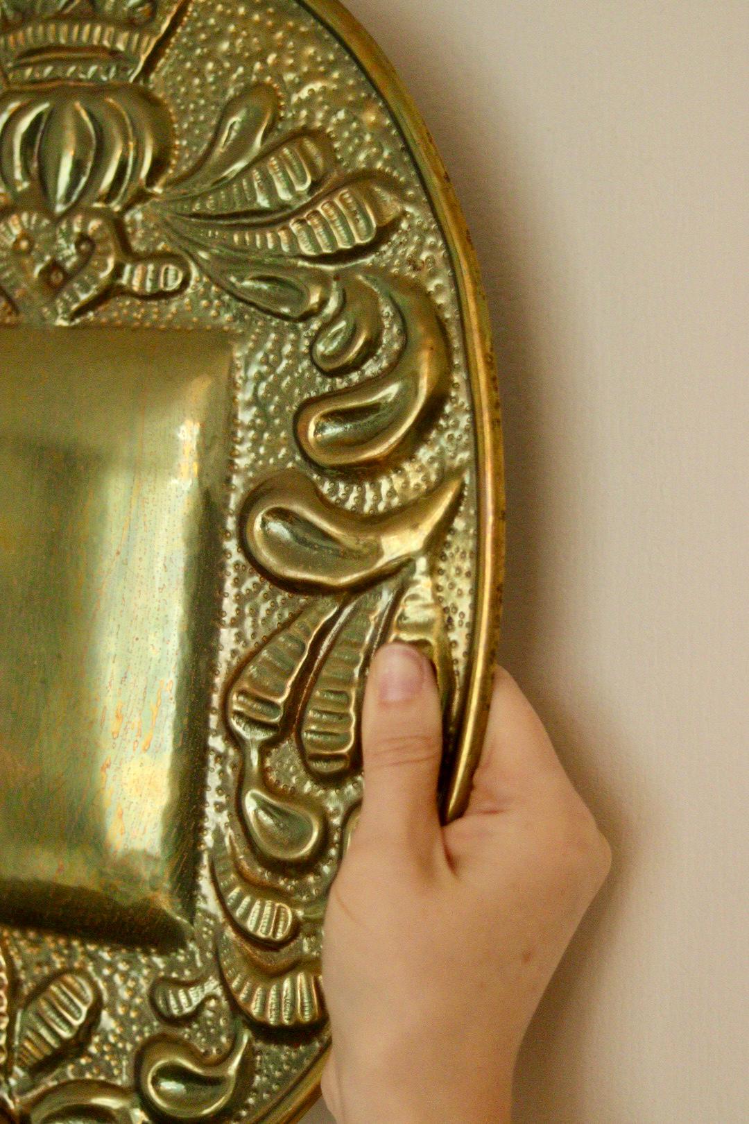 Pair Of Large Mid Century Swedish Brass Sconces