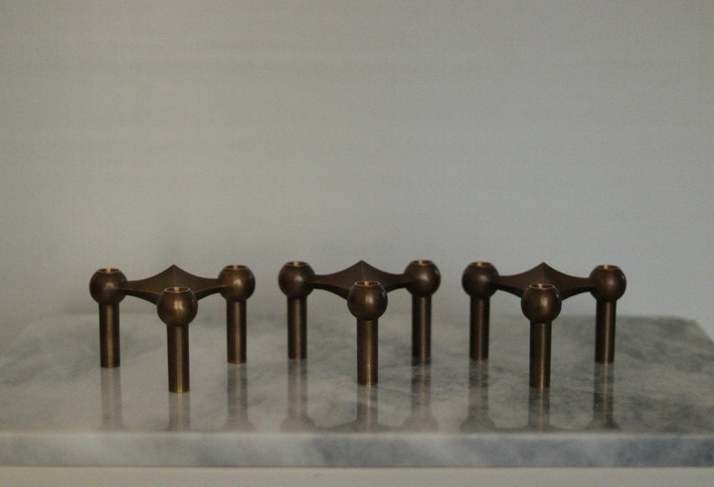 Trio of Vintage Brass Candle Holder by Stoff Nagel