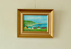 Original Vintage Landscape Painting on Panel – Hans Hansen