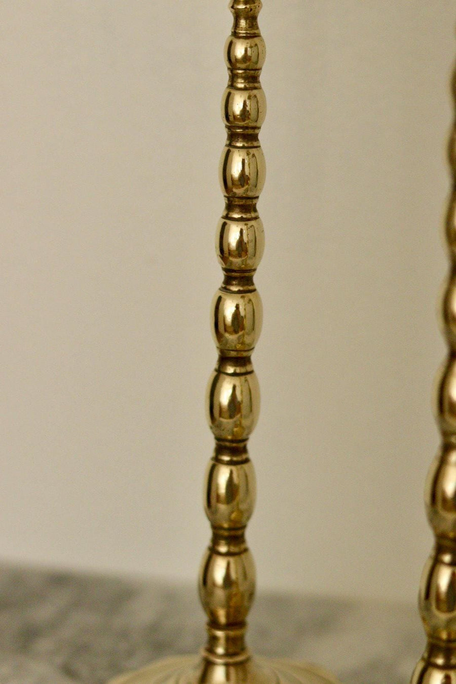 Pair of Mid-Century Swedish Brass Candle Holders