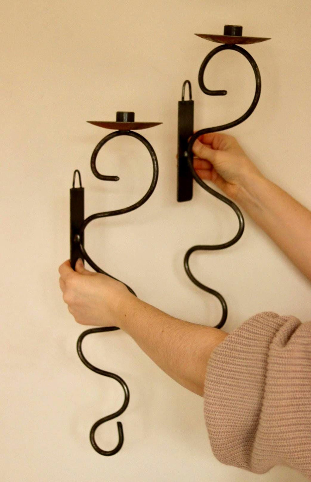 Pair of Mid-Century-Swedish Sconces with Black Coating