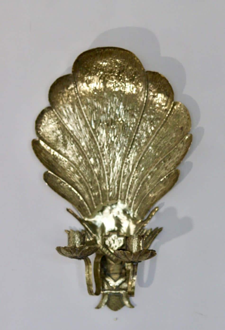 Mid Century Swedish Brass Sconce for two candles