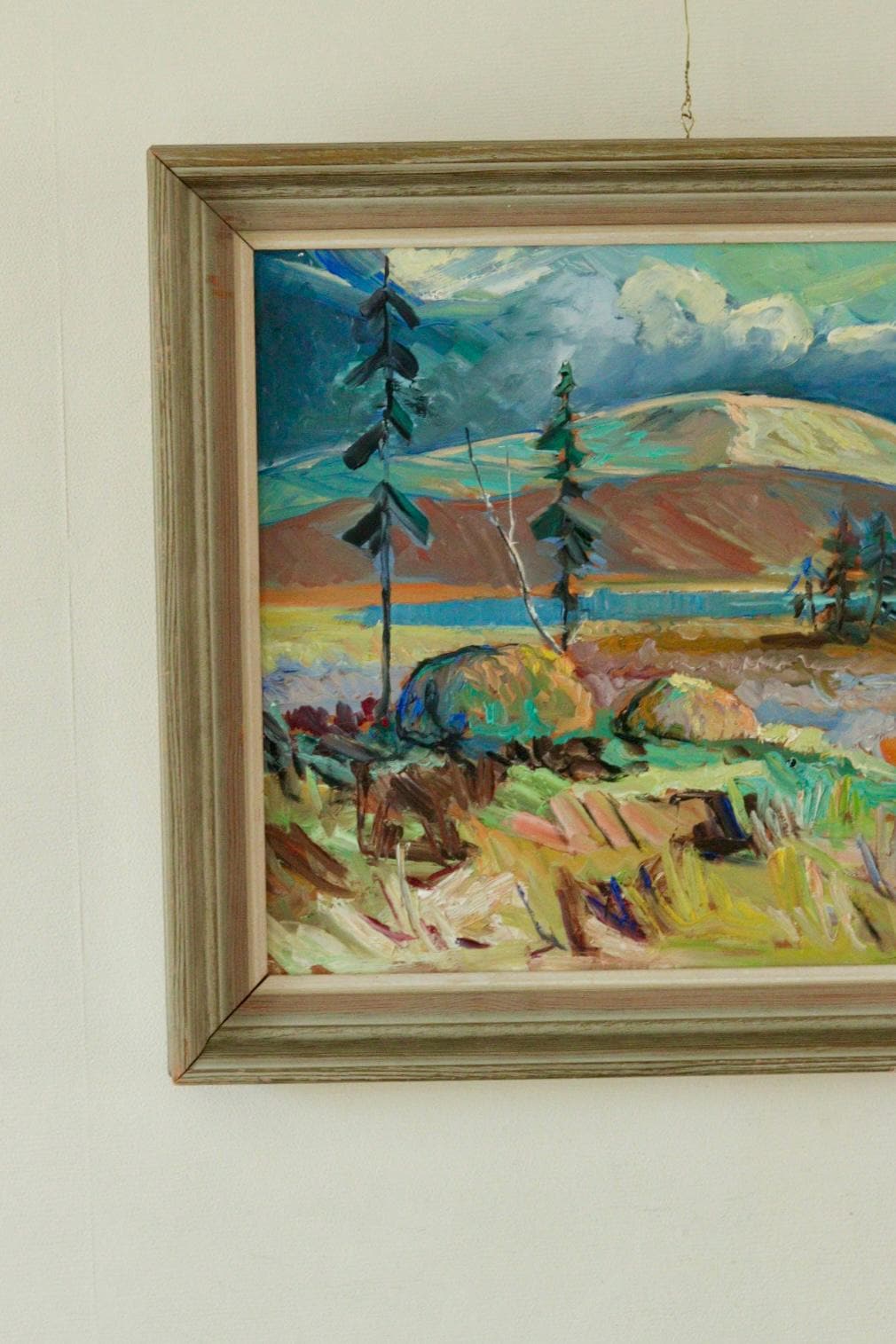 Original Mid Century Oil on Panel – “Landscape with Mountain”