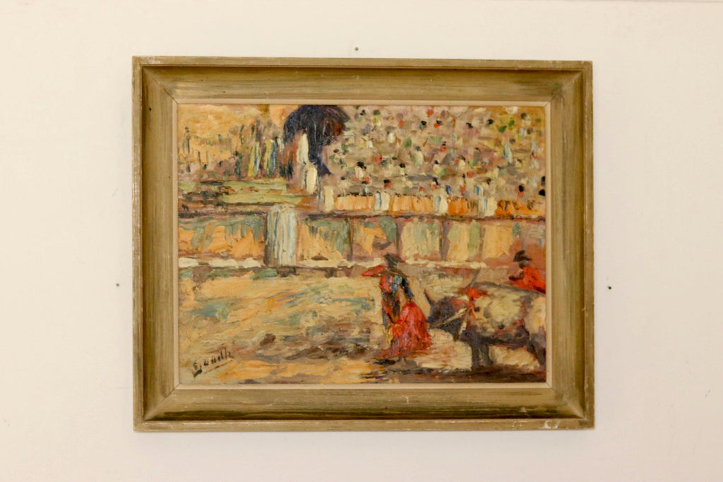 Swedish Oil On Panel Painting "Matador"