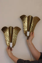 Pair of Swedish Mid-century Brass Electric Sconces
