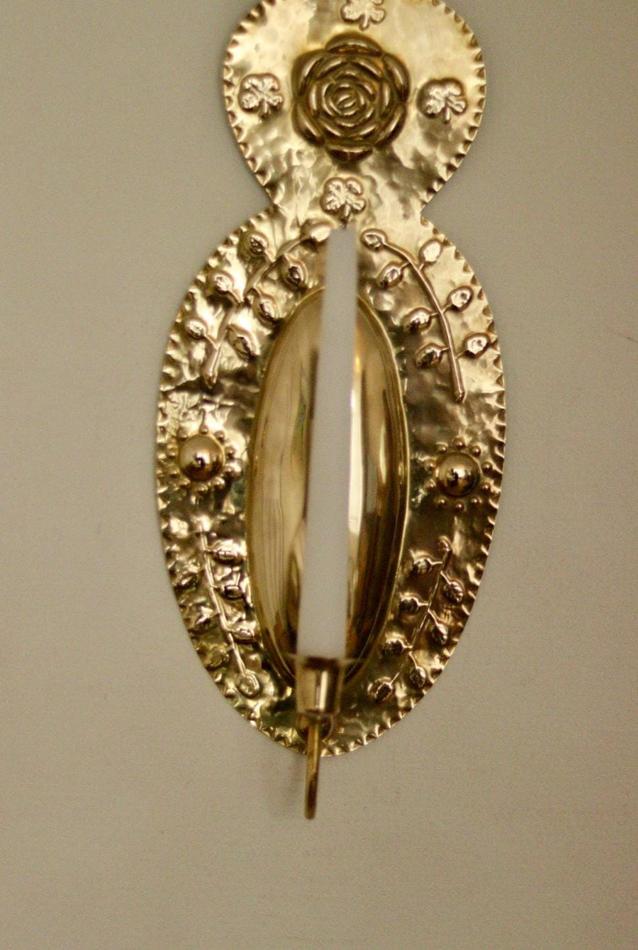 Pair Of Large Mid Century Swedish Brass Sconces