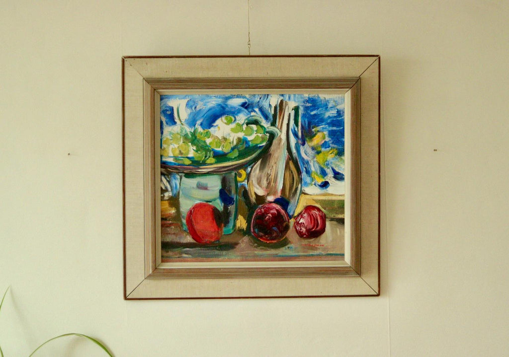 Original Swedish Oil on Panel – Still Life by MARTIN SJÖBLOM