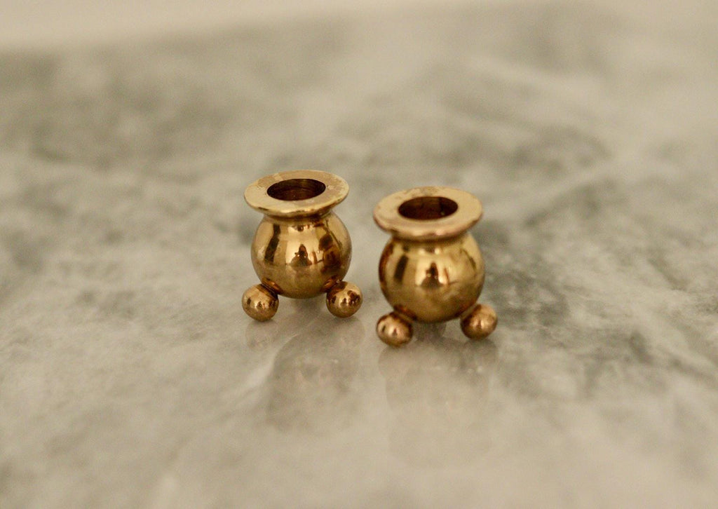 Pair of Mid-Century Swedish Brass Candle Holders