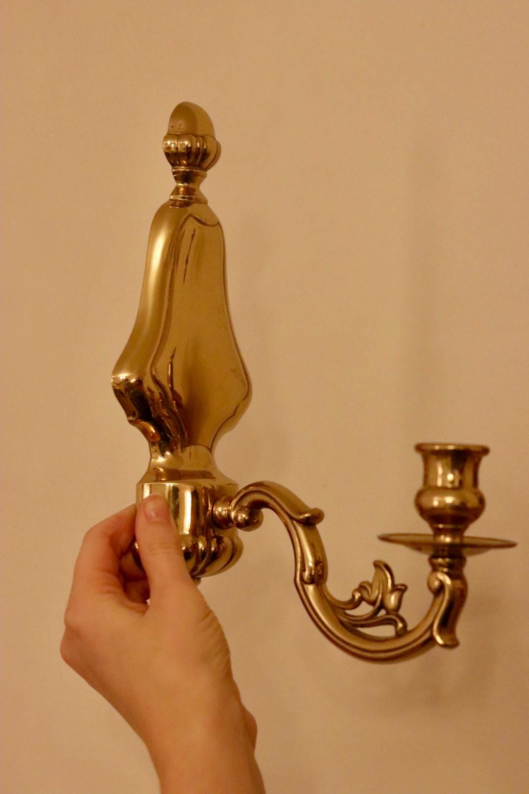 A Pair of Mid Century Swedish Brass Sconces