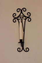 Pair of vintage black metal sconces