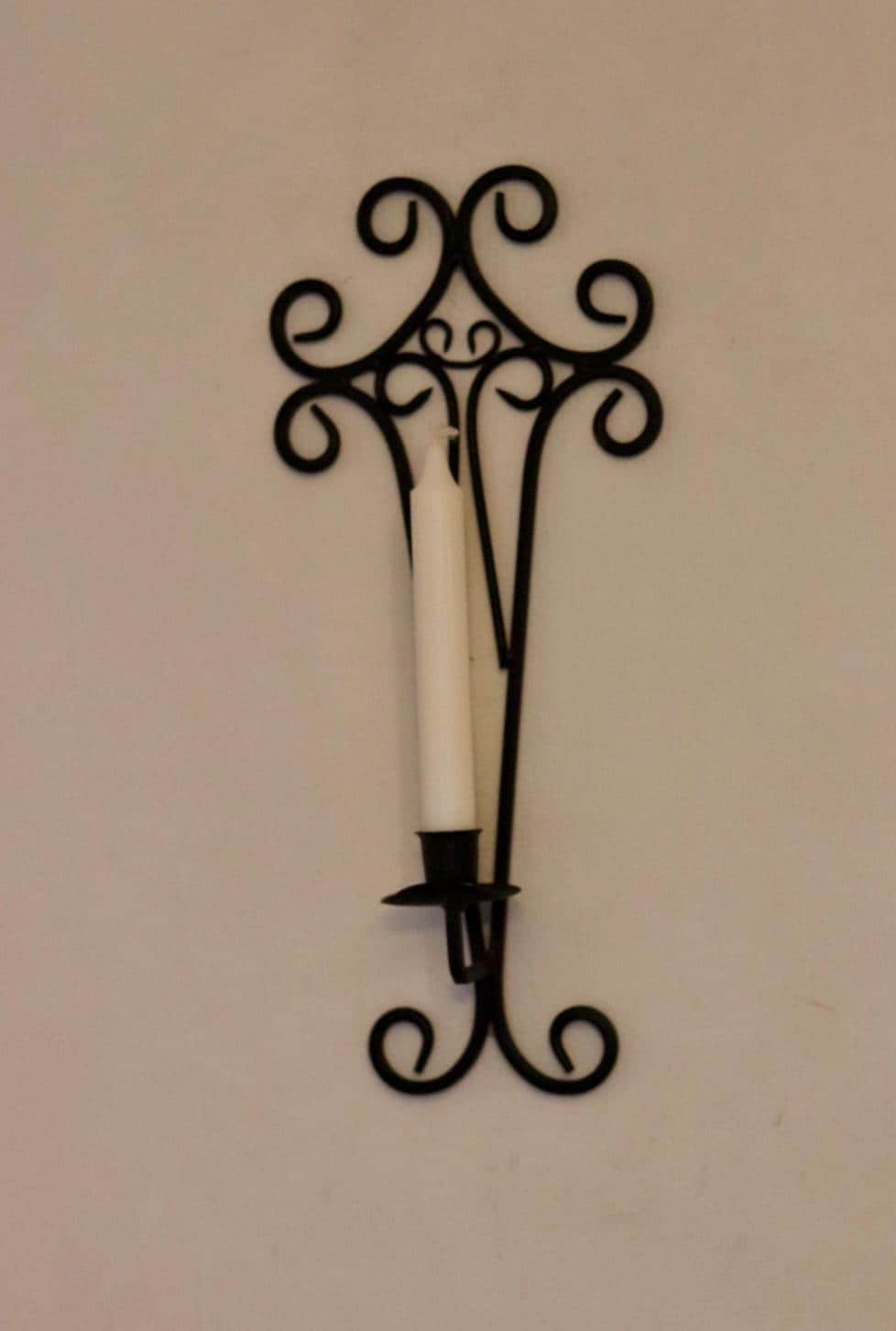Pair of vintage black metal sconces