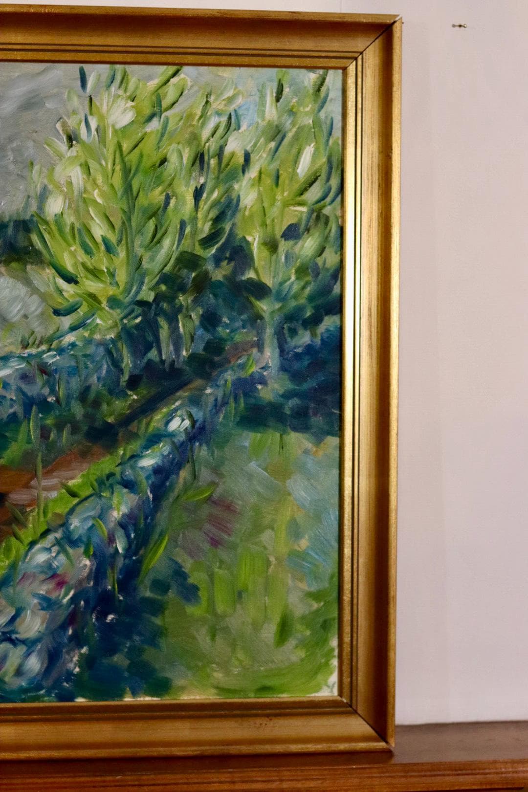 Original Swedish Mid Century Oil on Canvas "Path" - Vintage & Framed